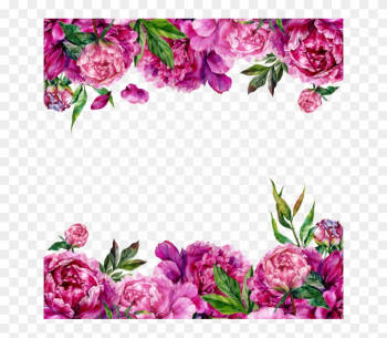 Purple Floral Border Transparent Image - Floral Border Pink Purple