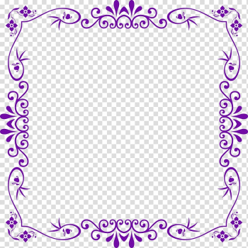 Purple floral borderline, frame , Flowers Frame transparent background PNG clipart