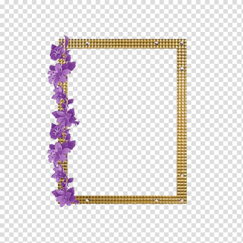 , Purple flower frame transparent background PNG clipart