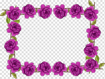 Purple Flower , Purple Border Frame transparent background PNG clipart