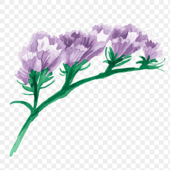 Purple flower transparent png watercolor sticker Purple flower transparent png watercolor sticker