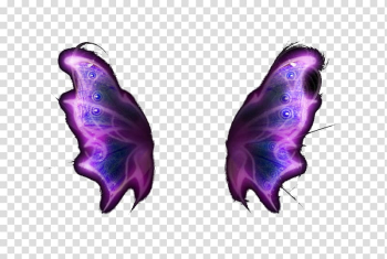 Purple Google s, Floating Colorful purple wings transparent background PNG clipart