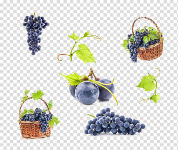 Purple grape fruits illustration, Kyoho Juice Grape Fruit, grape transparent background PNG clipart