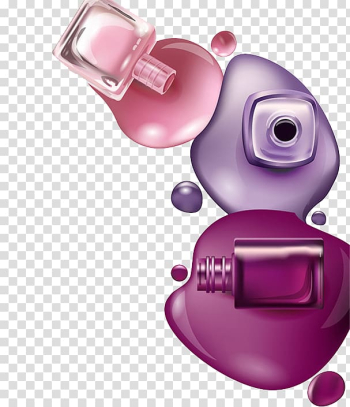 Purple illustration, Nail polish, Three-color nail polish transparent background PNG clipart