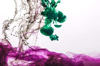 Purple Ink With Green And Black Drops Purple Ink With Green And Black Drops