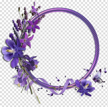 Purple lavenders and flowers wreath, Borders and Frames Frames Flower , FLORES transparent background PNG clipart