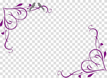 Purple leaf border, Borders and Frames frame Decorative arts , Cursive Border transparent background PNG clipart