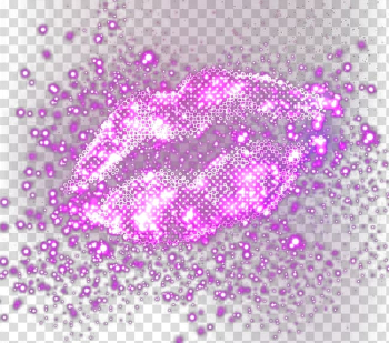 Purple lips illustration, Glitter Petal Pattern, Lipstick transparent background PNG clipart