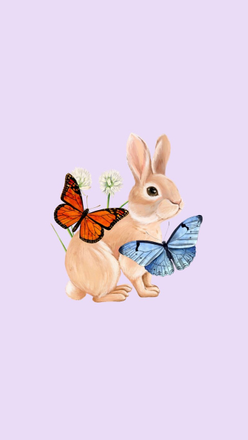 Purple rabbit iPhone wallpaper, cute | Free Photo Illustration - rawpixel