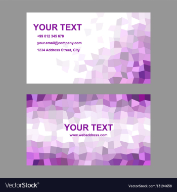 Purple rectangle design business card template vector image