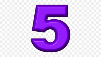 Purple Refrigerator Magnet - Numbers 5 Purple Refrigerator Magnet - Numbers 5