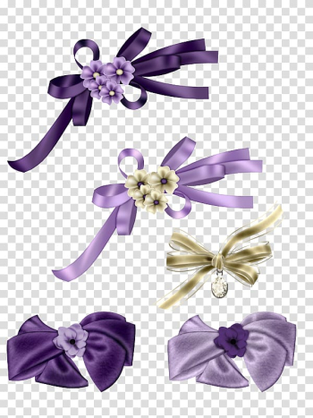 Purple Ribbon, Beautiful purple bow transparent background PNG clipart