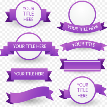 Purple ribbon Euclidean vector - 8 purple ribbon banner vector material 