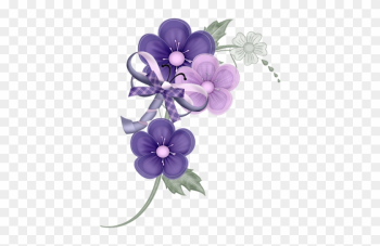 Purple Rose Clipart Corner - Purple Corner Border Png