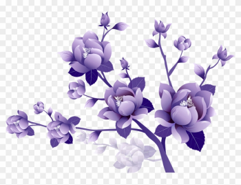 Purple Rose Clipart Transparent Background - Purple Flowers Transparent Background