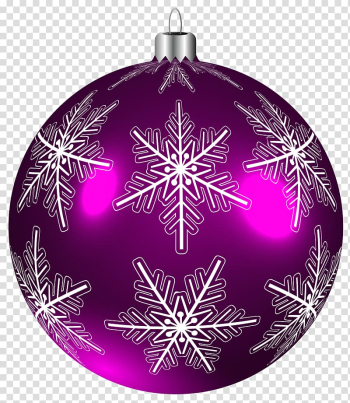 Purple snowflake print bauble , Christmas ornament , Beautiful Purple Christmas Ball transparent background PNG clipart