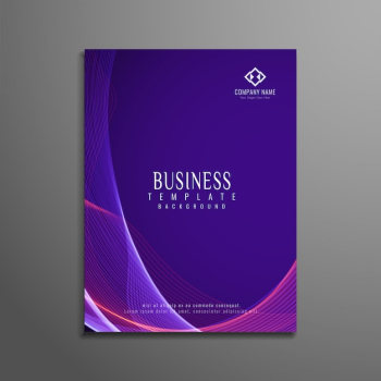 Purple wavy business brochure template