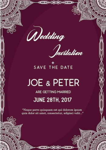 Purple wedding invitation template Purple wedding invitation template