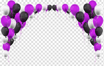 Purple, white, and black balloons border, Balloon , Balloons Decoration transparent background PNG clipart