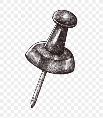 Pushpin png vintage sticker illustration, | Free PNG - rawpixel