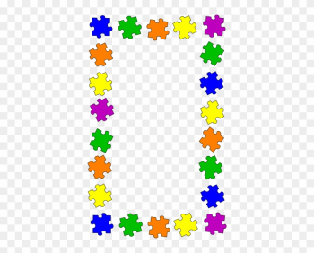 Puzzle Children Border - Puzzle Border Clipart