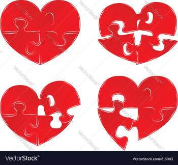 Puzzle hearts vector image Puzzle hearts vector image