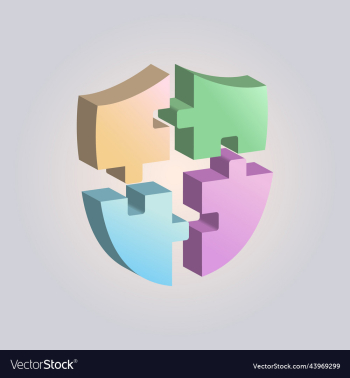 puzzle shield colorful puzzle shield colorful