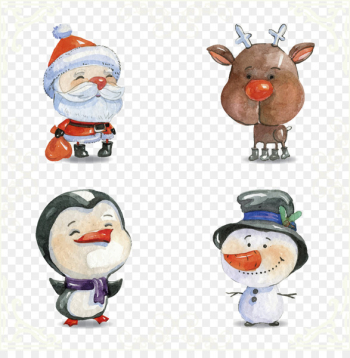 Pxe8re Noxebl Reindeer Santa Claus Christmas Watercolor painting - Christmas snowman painted watercolor 