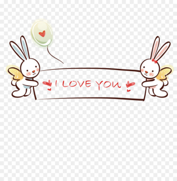 Qixi Festival Cartoon Poster - Couple Bunny Qixi Festival Cartoon Poster - Couple Bunny