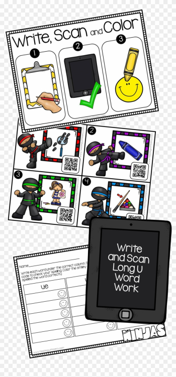 Qr Code Write And Scan Long U Vowel Teams - Cartoon Qr Code Write And Scan Long U Vowel Teams - Cartoon
