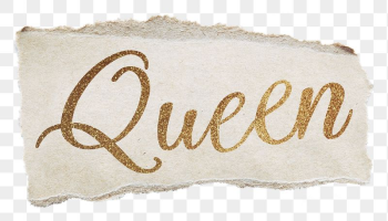 Queen word png, gold glittery | Free PNG - rawpixel