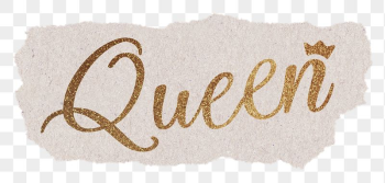 Queen word png, gold glittery | Free PNG - rawpixel