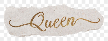 Queen word png, gold glittery | Free PNG - rawpixel