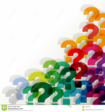 Question Marks Colorful Transparent In The Corner On A White ...