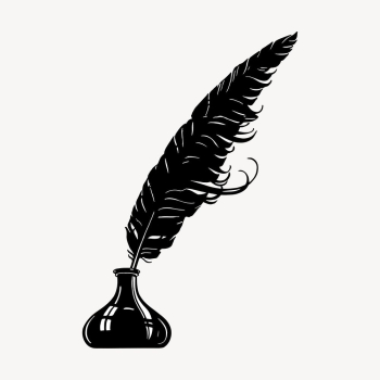 Quill and ink silhouette clipart, | Free Photo - rawpixel