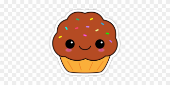 &quot;cute Kawaii Chocolate Cupcake&quot; Stickers By Tigerlynx - Chocolate Muffin Cartoon Cute