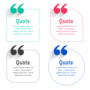 Quotes template set in dots line style Free Vector Quotes template set in dots line style Free Vector
