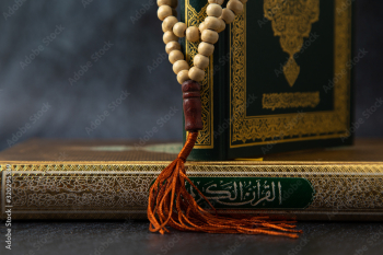 Quran - holy book of Muslims religion, Concept: open book holy prayers for god,