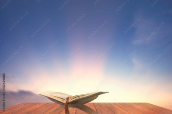 Quran - holy book of Muslims religion, Concept: open book holy prayers for god,Friday In the month of Ramadan religion Islamic worshiping faith and learn koran and rosary,Ramadan festival concept