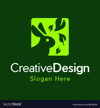 Rabbit leaf naturally creative logo vector image Rabbit leaf naturally creative logo vector image