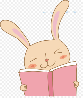 Rabbit - Pink bunny reading Rabbit - Pink bunny reading