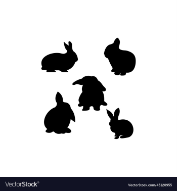 rabbit set silhouette icon logo rabbit set silhouette icon logo