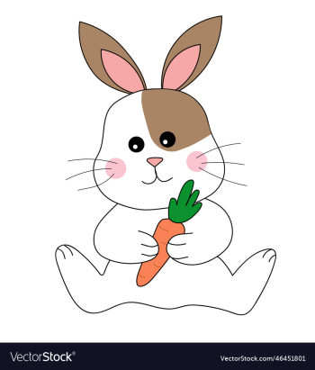 rabbit with a carrot in its paws