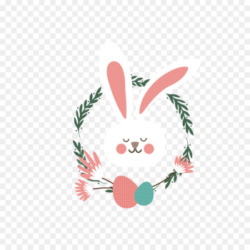 Rabbit Wreath Clip art - Eyes closed cute rabbits vote Rabbit Wreath Clip art - Eyes closed cute rabbits vote