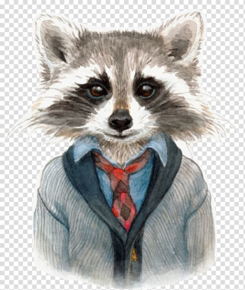 Raccoon Illustration Drawing Watercolor painting Watercolour Flowers, raccoon transparent background PNG clipart