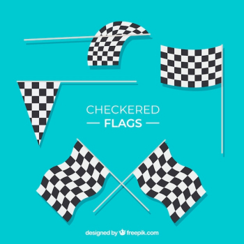 Race checkered flag collection with flat design