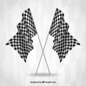 Race checkered flags with realistic design