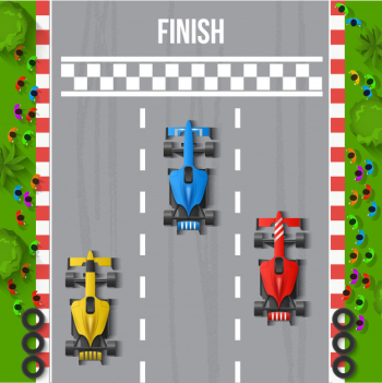 Race finish top view illustration