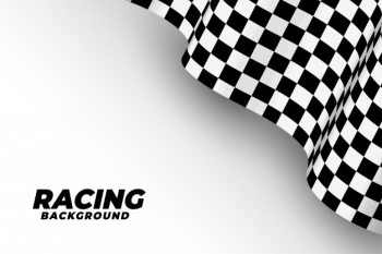 Racing flag background in 3d style Free Vector