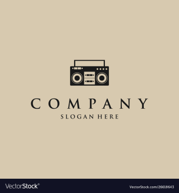 Radio classic logo design vector image Radio classic logo design vector image